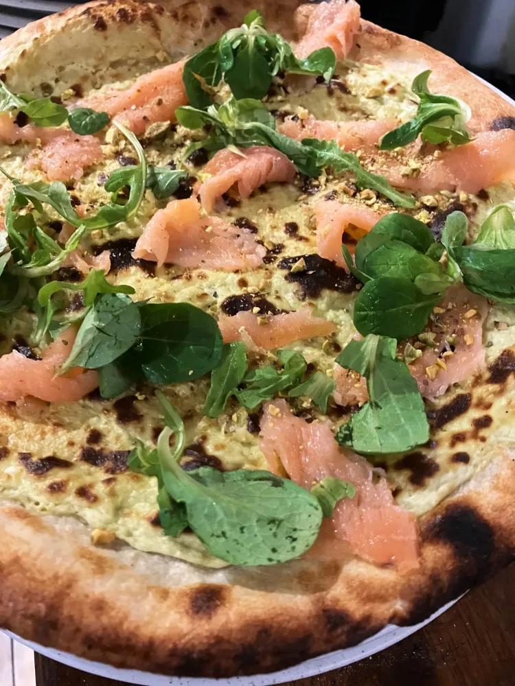 pizza saumon